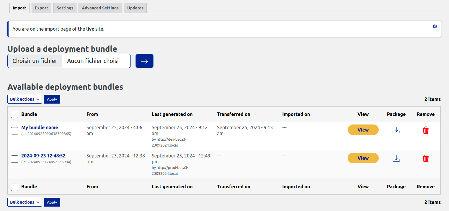 Import UI