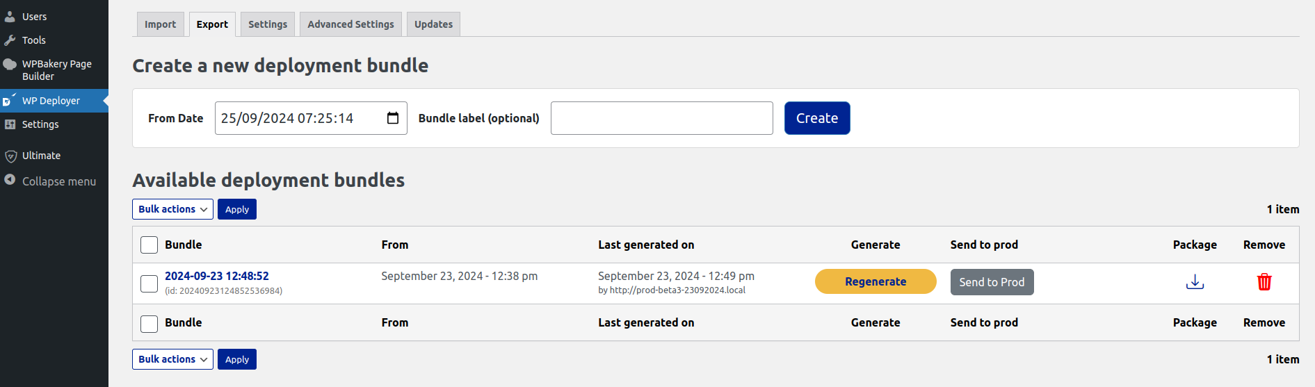 Interface export